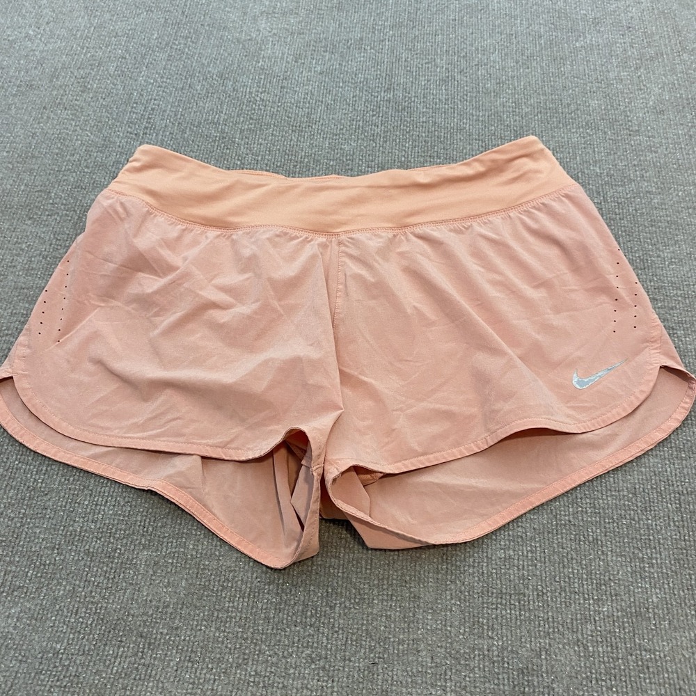 Nike Dri-FIT Running Shorts Womens XL Pink Lined 3 In Inseam Reflective Stretch